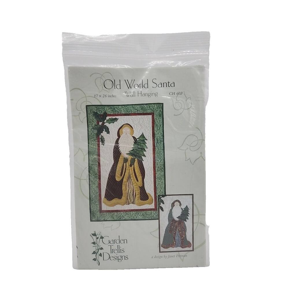 Old World Santa Quilted Wall Hanging Pattern CH603 Garden Trellis Designs